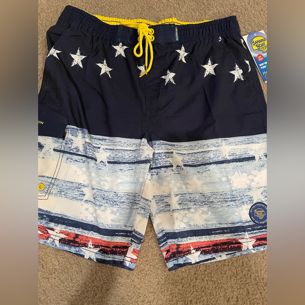 Men’s Banana Boat swim trunks.